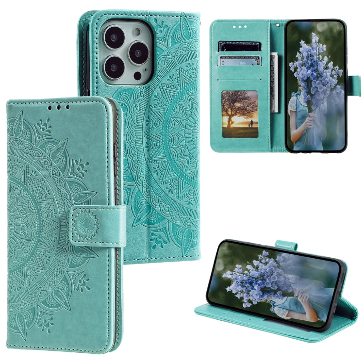 Totem Flower Embossed Leather Phone Case, Series 3