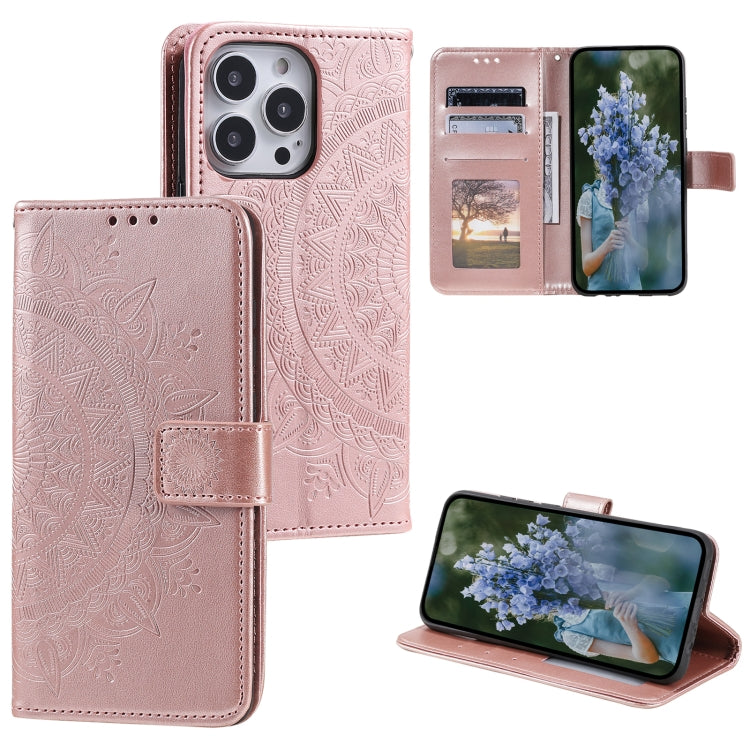 Totem Flower Embossed Leather Phone Case, Series 3