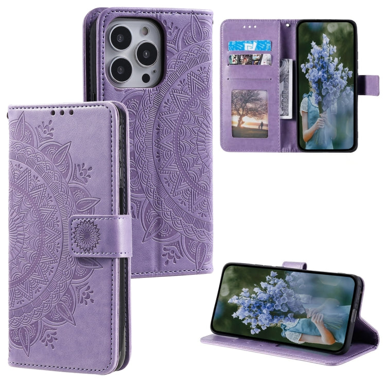 Totem Flower Embossed Leather Phone Case, Series 3