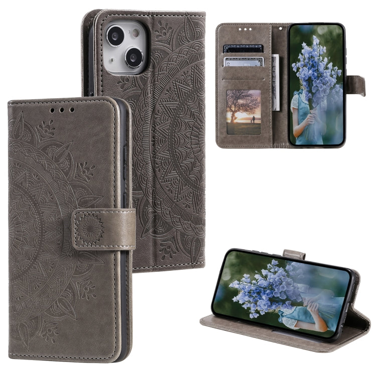 Totem Flower Embossed Leather Phone Case, Series 2