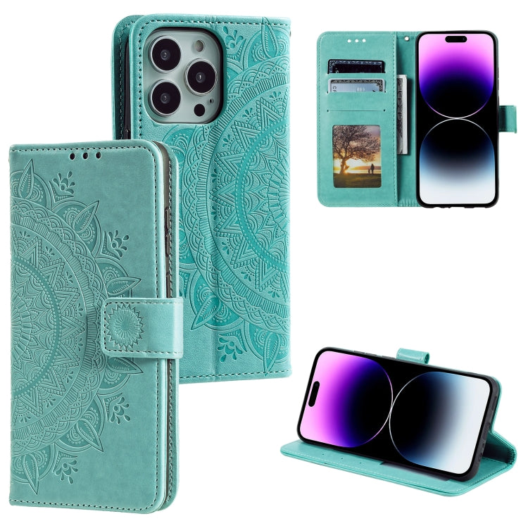 Totem Flower Embossed Leather Phone Case, Series 3