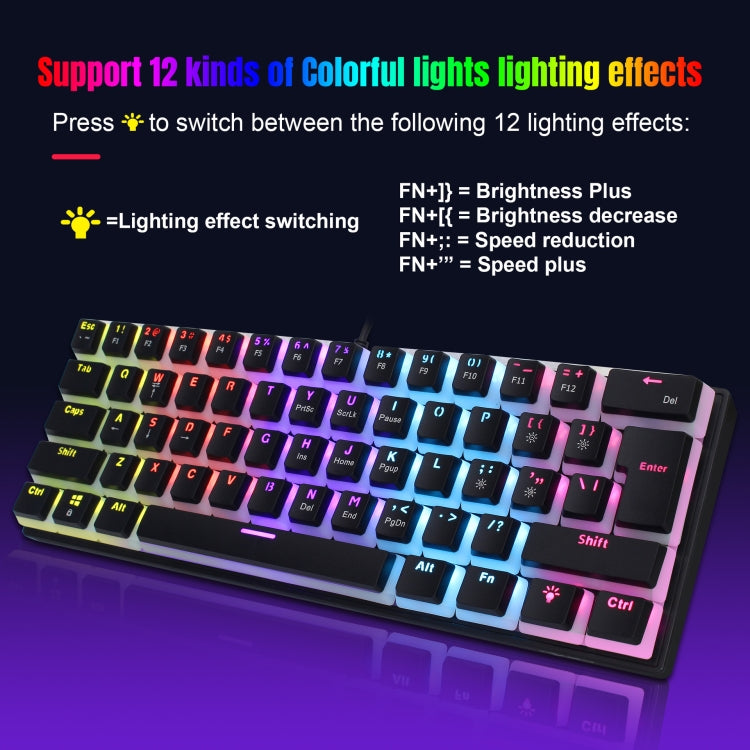 HXSJ L700 Wired RGB Mechanical Keyboard 61 Pudding Key Caps, L700