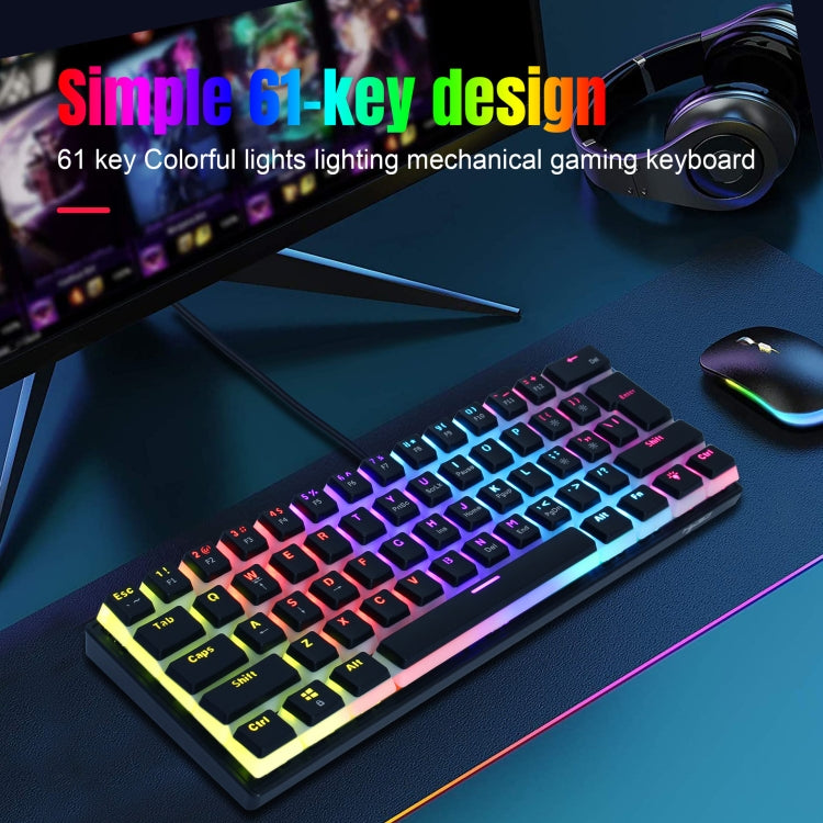 HXSJ L700 Wired RGB Mechanical Keyboard 61 Pudding Key Caps, L700