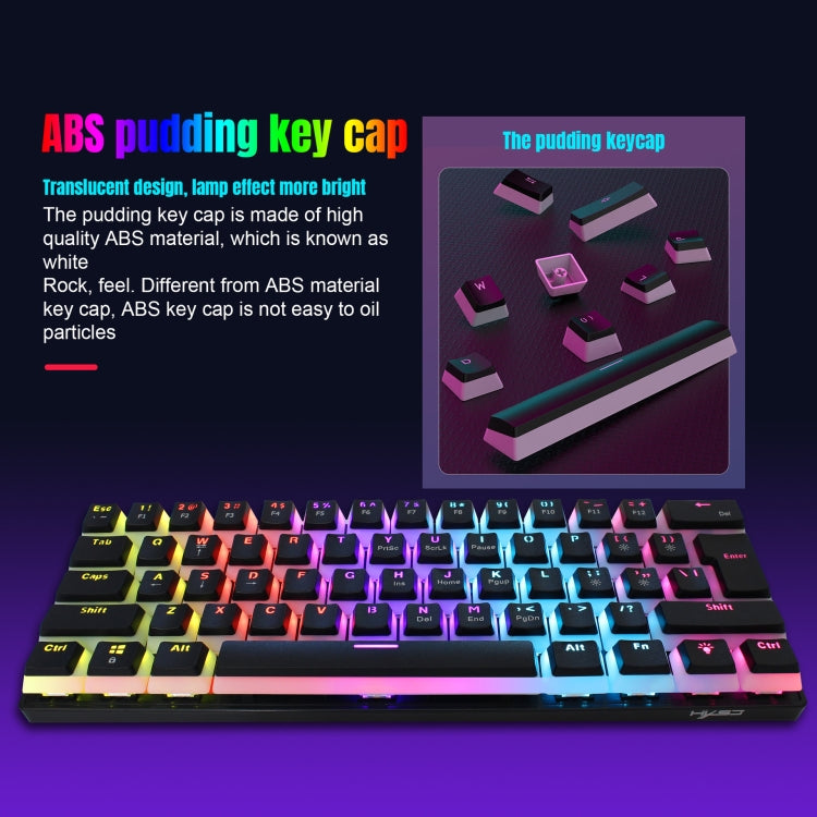 HXSJ L700 Wired RGB Mechanical Keyboard 61 Pudding Key Caps, L700