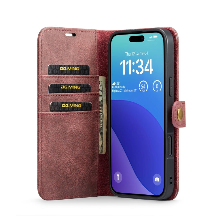 DG.MING Crazy Horse Texture Detachable Magnetic Leather Phone Case, Series 2