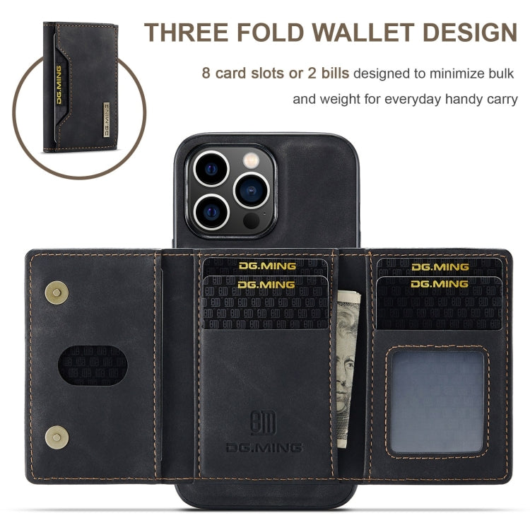 DG.MING M2 Series 3-Fold Card Bag Wallet Leather Phone Case, Series 1