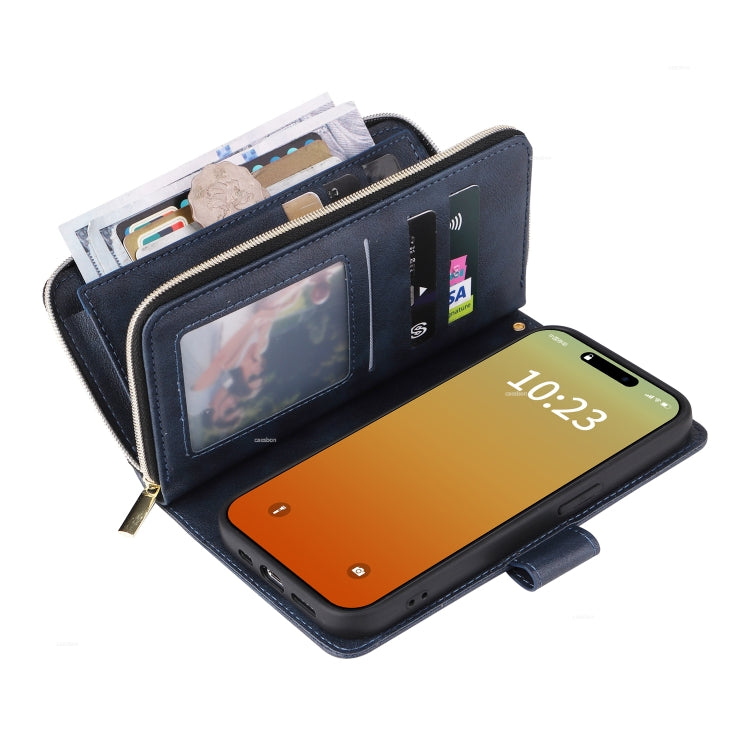 9 Card Slots Zipper Wallet Bag Leather Phone Case, Series 1