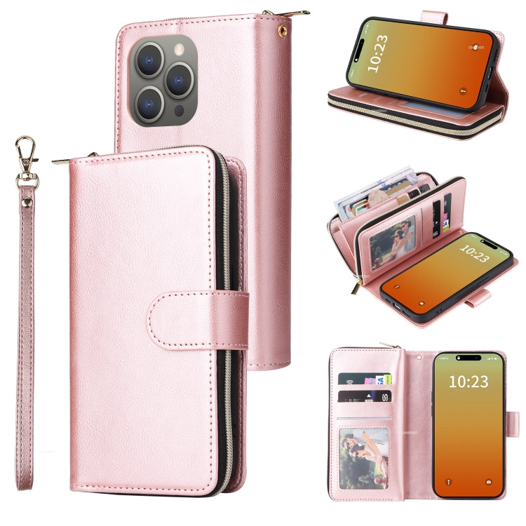 9 Card Slots Zipper Wallet Bag Leather Phone Case, Series 1