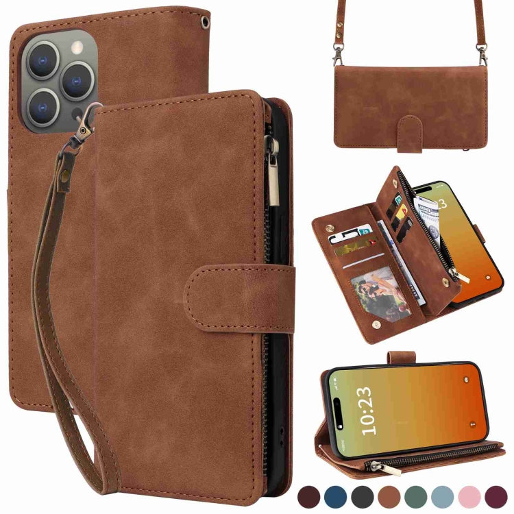 Crossbody Multi-card Slot Wallet Zipper Leather Phone Case, Series 3