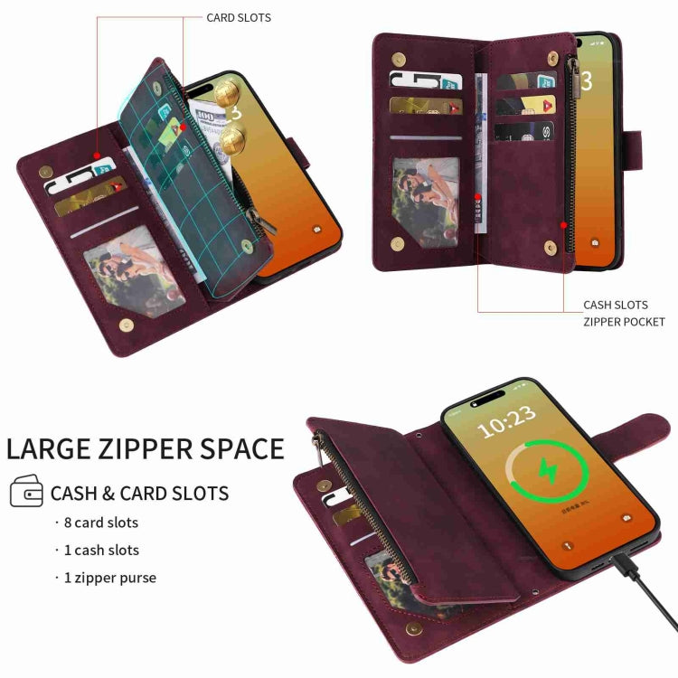 Crossbody Multi-card Slot Wallet Zipper Leather Phone Case, Series 1