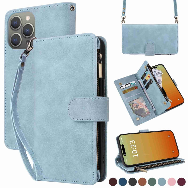 Crossbody Multi-card Slot Wallet Zipper Leather Phone Case, Series 1