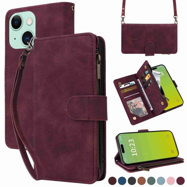 Crossbody Multi-card Slot Wallet Zipper Leather Phone Case, Series 2