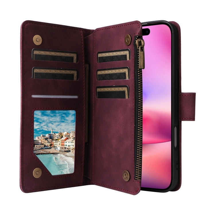 Crossbody Multi-card Slot Wallet Zipper Leather Phone Case, Series 3