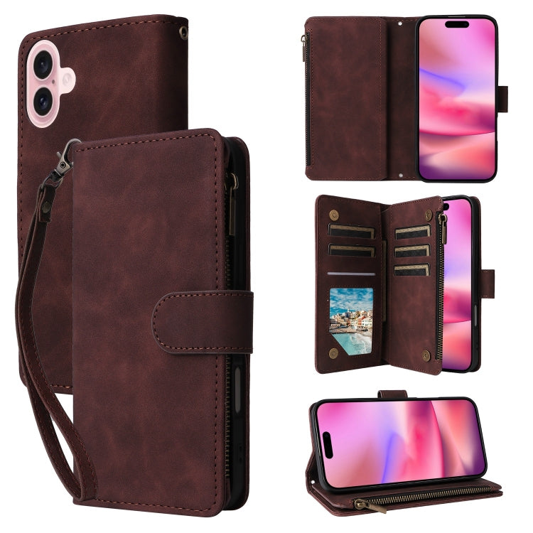 Crossbody Multi-card Slot Wallet Zipper Leather Phone Case, Series 3