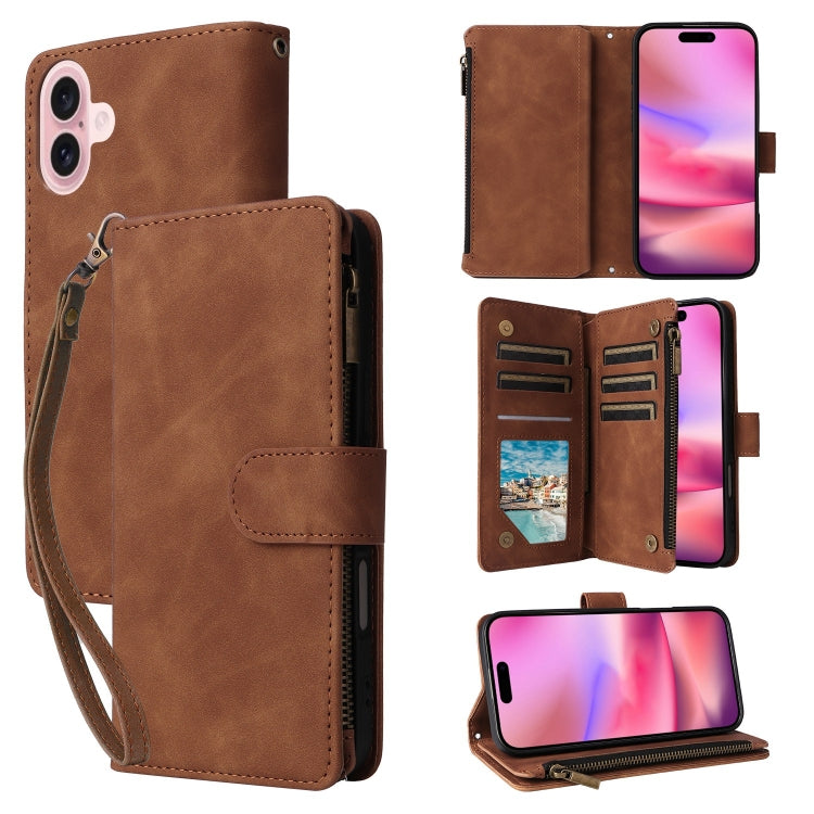 Crossbody Multi-card Slot Wallet Zipper Leather Phone Case, Series 3