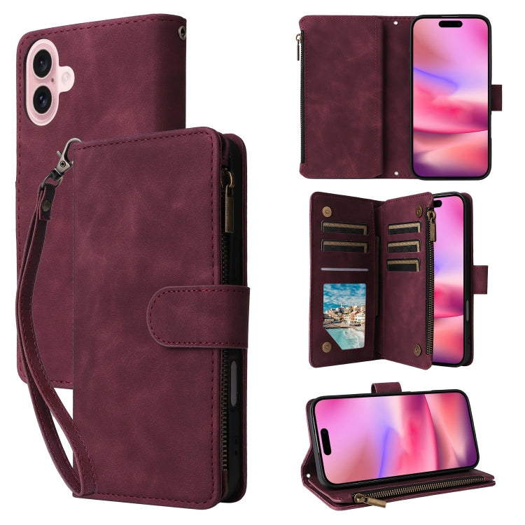 Crossbody Multi-card Slot Wallet Zipper Leather Phone Case, Series 1