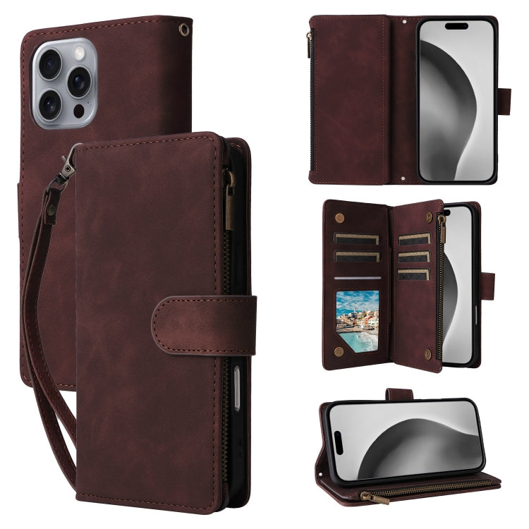 Crossbody Multi-card Slot Wallet Zipper Leather Phone Case, Series 2