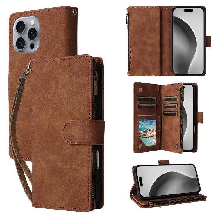 Crossbody Multi-card Slot Wallet Zipper Leather Phone Case, Series 2