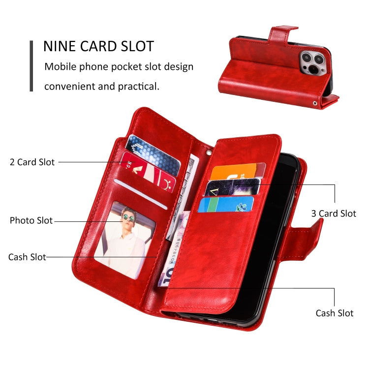 Tri-Fold 9-Card Wallets Leather Phone Case, Series 1