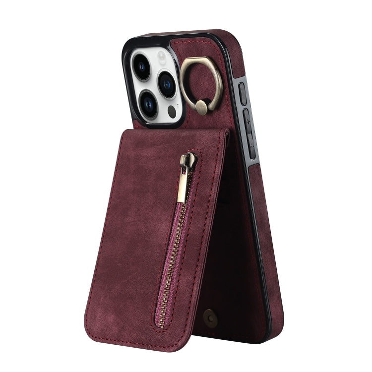 Retro Ring and Zipper RFID Card Slot Phone Case, Series 2