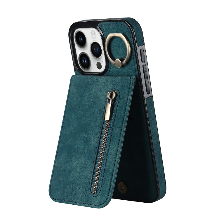 Retro Ring and Zipper RFID Card Slot Phone Case, Series 2