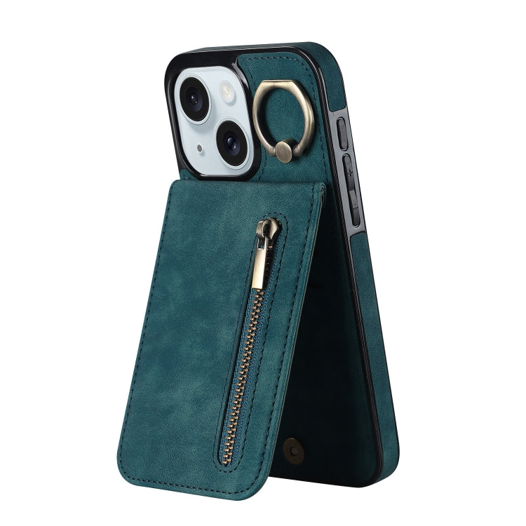 Retro Ring and Zipper RFID Card Slot Phone Case, Series 1