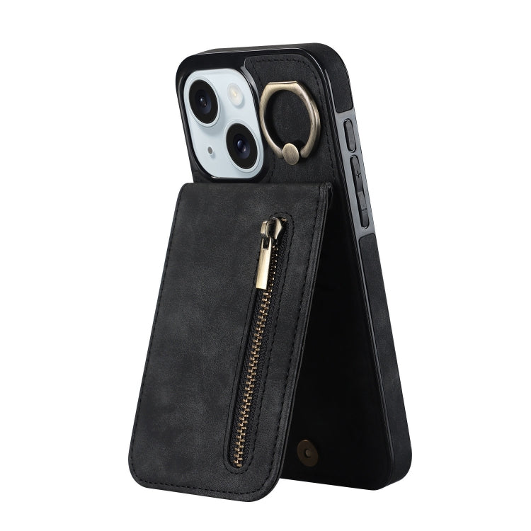 Retro Ring and Zipper RFID Card Slot Phone Case, Series 1