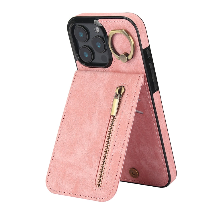 Retro Ring and Zipper RFID Card Slot Phone Case, Series 2