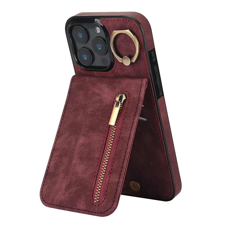 Retro Ring and Zipper RFID Card Slot Phone Case, Series 2