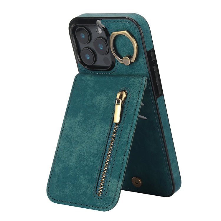 Retro Ring and Zipper RFID Card Slot Phone Case, Series 1