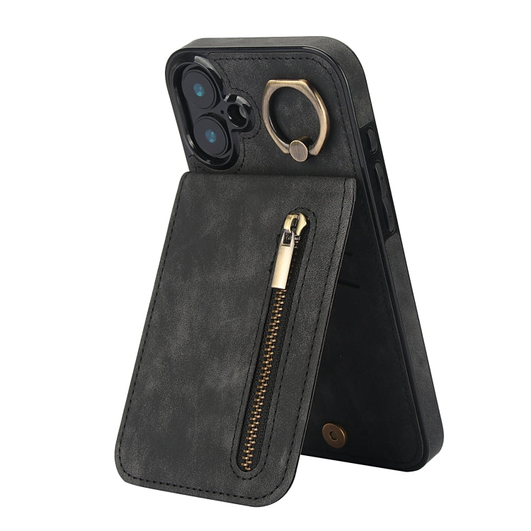 Retro Ring and Zipper RFID Card Slot Phone Case, Series 1