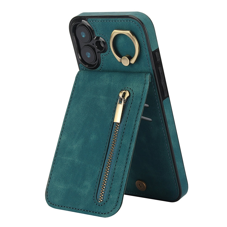 Retro Ring and Zipper RFID Card Slot Phone Case, Series 1