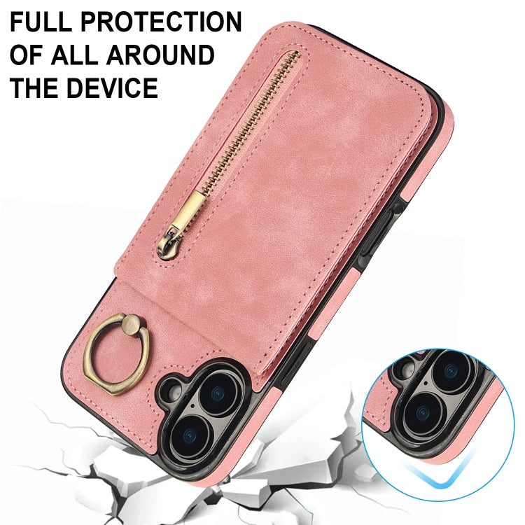 Retro Ring and Zipper RFID Card Slot Phone Case, Series 2