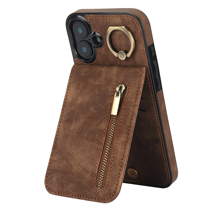 Retro Ring and Zipper RFID Card Slot Phone Case, Series 2