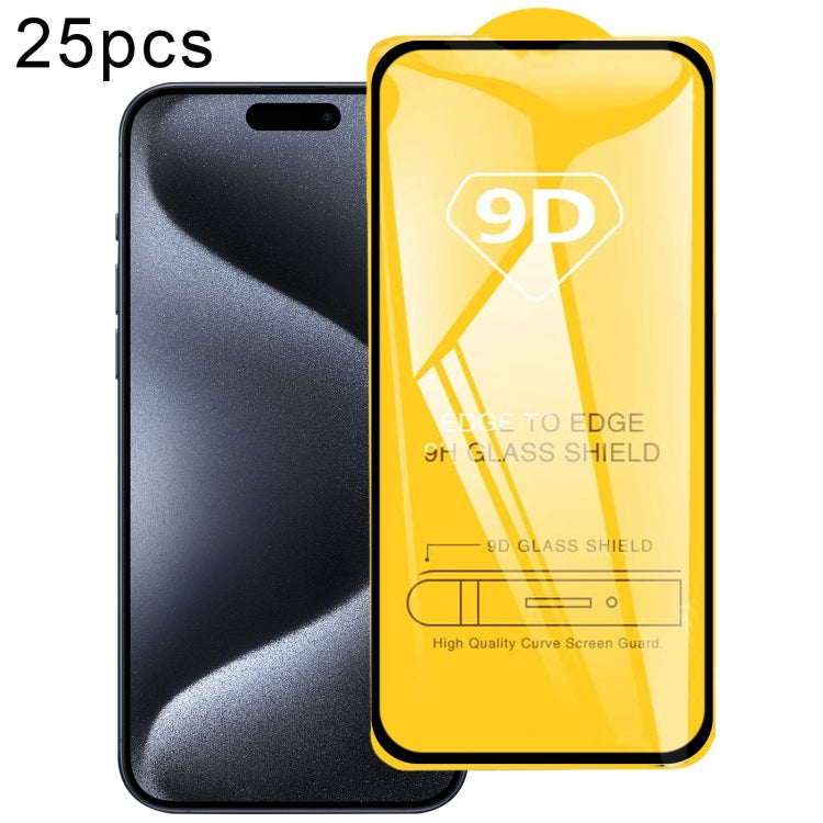 25pcs 9D Full Glue Screen Tempered Glass Film