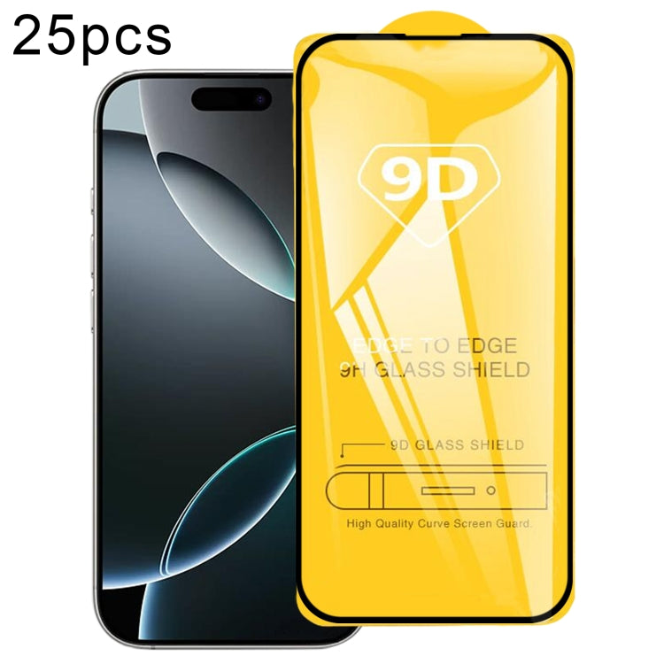 25pcs 9D Full Glue Screen Tempered Glass Film