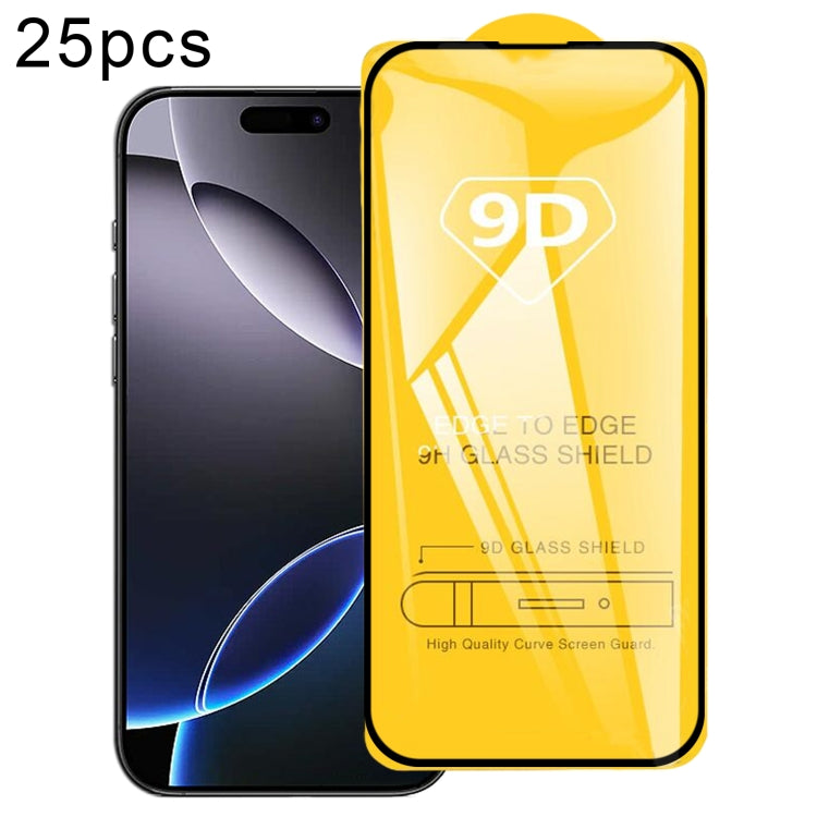 25pcs 9D Full Glue Screen Tempered Glass Film