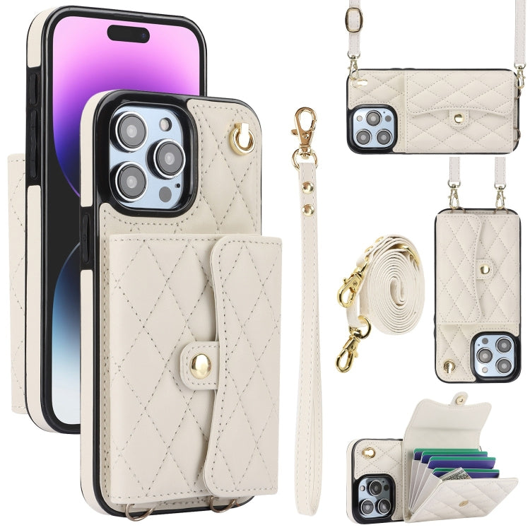 Crossbody Rhombic Horizontal Wallet Leather Phone Case, Series 2