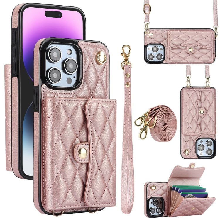 Crossbody Rhombic Horizontal Wallet Leather Phone Case, Series 5