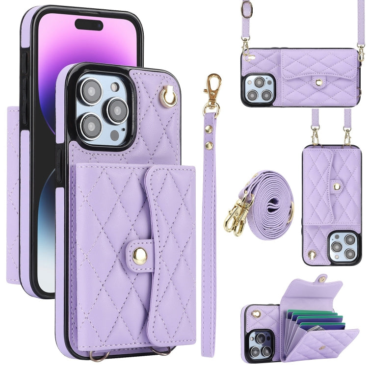 Crossbody Rhombic Horizontal Wallet Leather Phone Case, Series 5