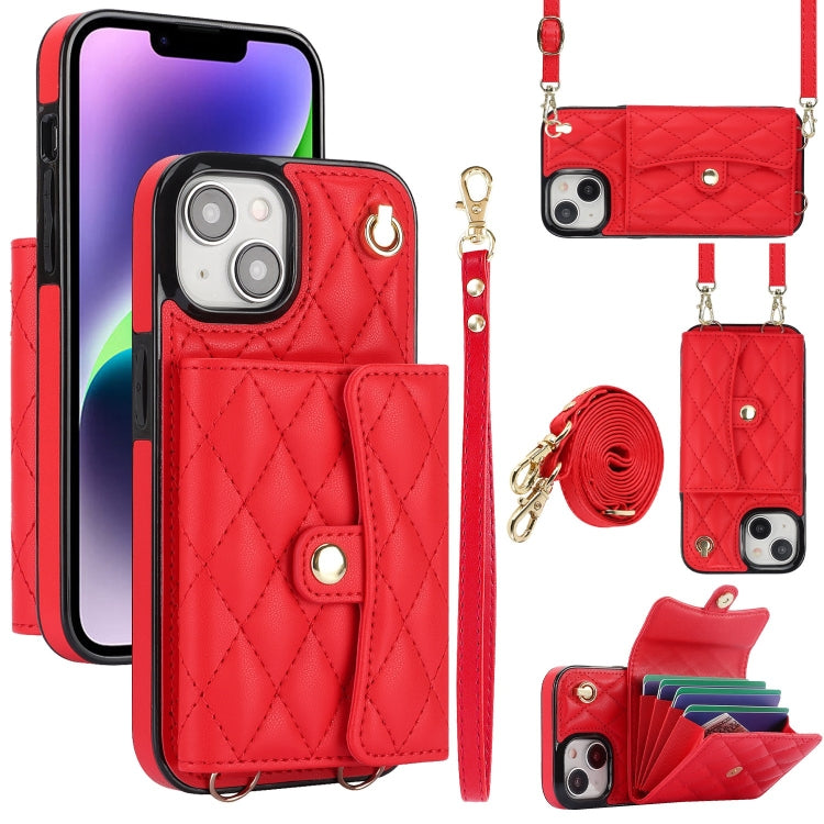 Crossbody Rhombic Horizontal Wallet Leather Phone Case, Series 5