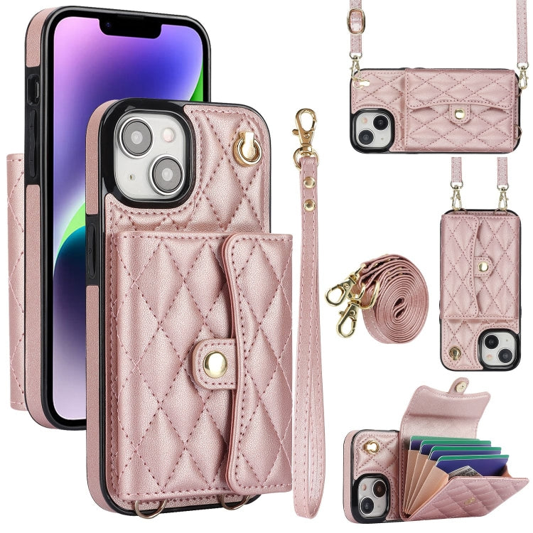 Crossbody Rhombic Horizontal Wallet Leather Phone Case, Series 5