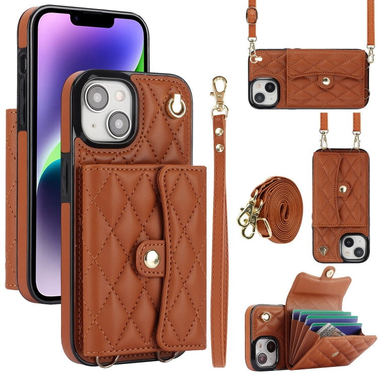 Crossbody Rhombic Horizontal Wallet Leather Phone Case, Series 4