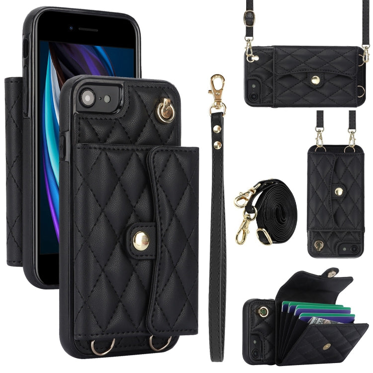 Crossbody Rhombic Horizontal Wallet Leather Phone Case, Series 2