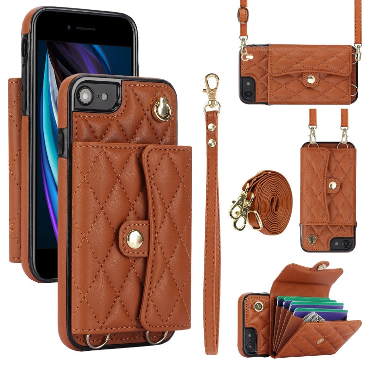 Crossbody Rhombic Horizontal Wallet Leather Phone Case, Series 2