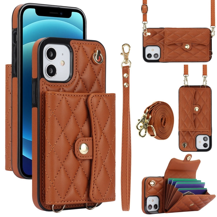 Crossbody Rhombic Horizontal Wallet Leather Phone Case, Series 6