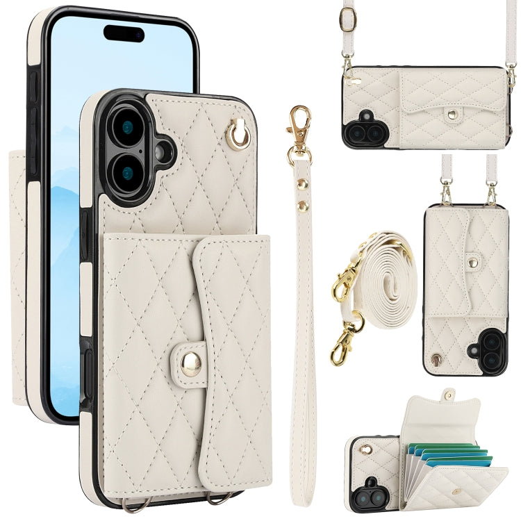 Crossbody Rhombic Horizontal Wallet Leather Phone Case, Series 1