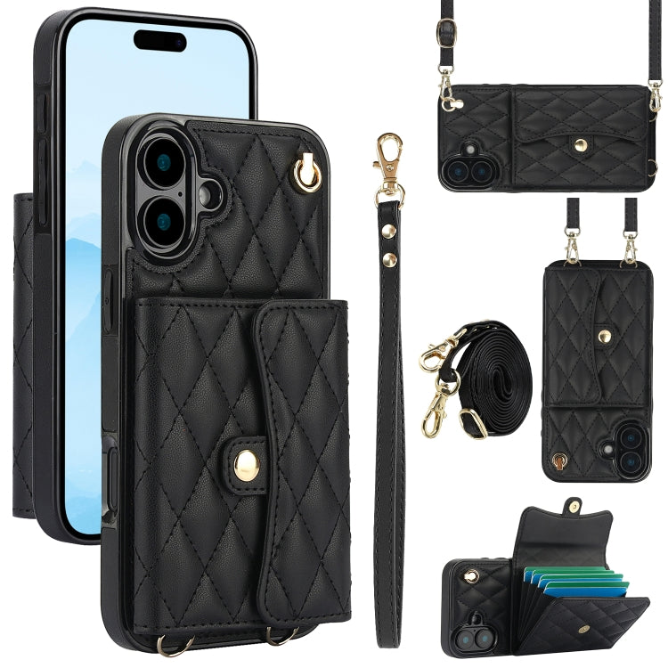 Crossbody Rhombic Horizontal Wallet Leather Phone Case, Series 1