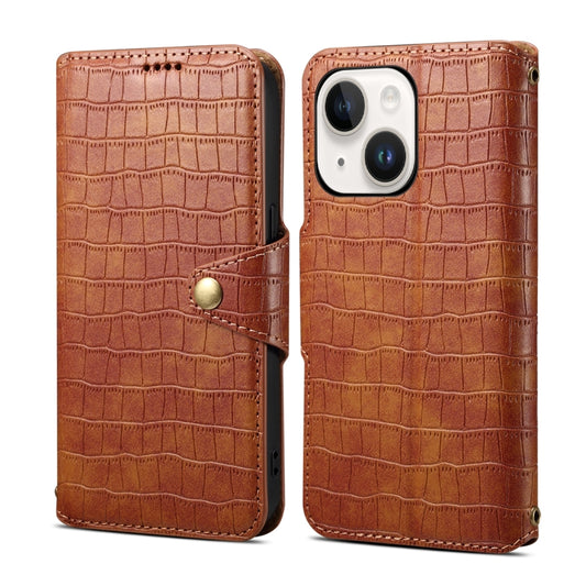 Denior Crocodile Texture Oil Edge Leather Phone Case, Series 3