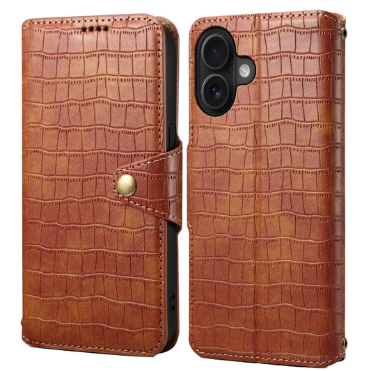 Denior Crocodile Texture Oil Edge Leather Phone Case, Series 2